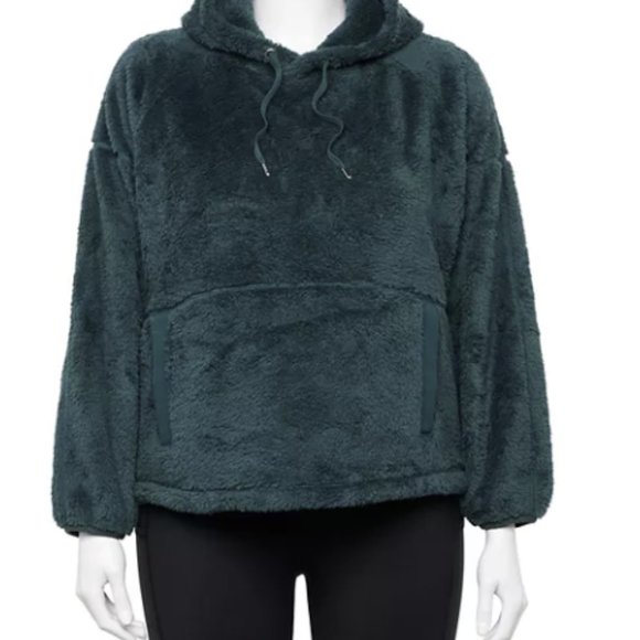 tek gear Tops - TEK GEAR KNIGHT GREEN PLUSH FLEECE HOODIE  SIZE 1X  #542